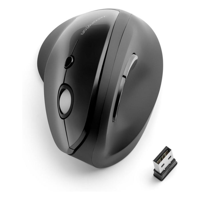 Kensington Ratón Vertical Inalámbrico Pro Fit K75501EU Negro Ergonómico para Mano Derecha con Receptor USB