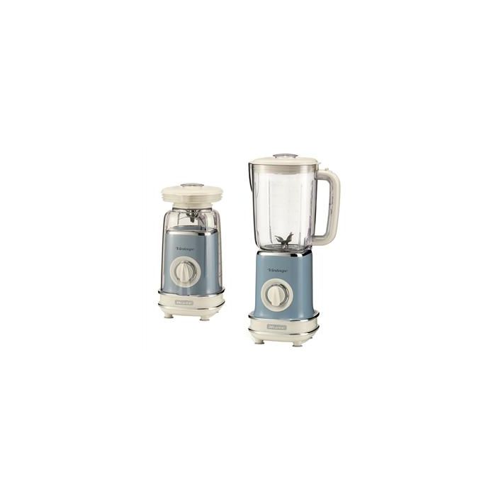 Ariete 568/15 Batidora de Vaso Vintage Azul, 1.5L con 6 Cuchillas de Acero Inoxidable Ariete 568/15 Batidora de Vaso Vintage Azul, 1.5L con 6 Cuchillas de Acero Inoxidable