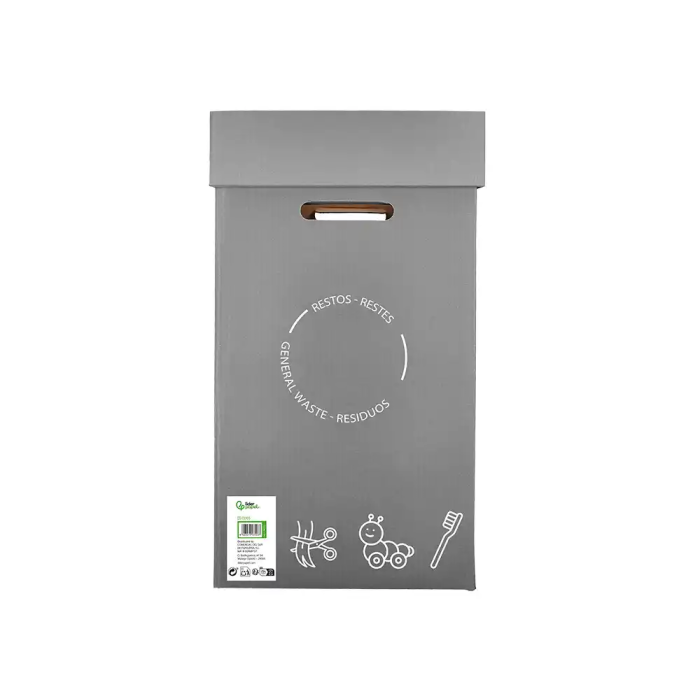 Liderpapel Contenedor Papelera Reciclaje Restos No Reciclables Cartón Reciclado 70 Litros 450x350x650 mm Gris 4