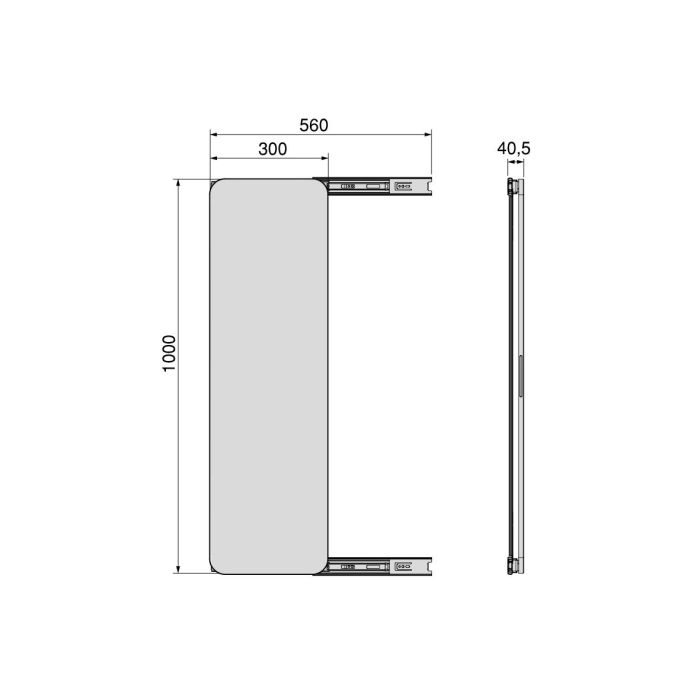 Emuca Espejo extraíble para interior de armario Quartz, con giro 180°, 1.000x300mm, Aluminio, vidrio y acero, Titanio 10 Emuca Espejo extraíble para interior de armario Quartz, con giro 180°, 1.000x300mm, Aluminio, vidrio y acero, Titanio 10