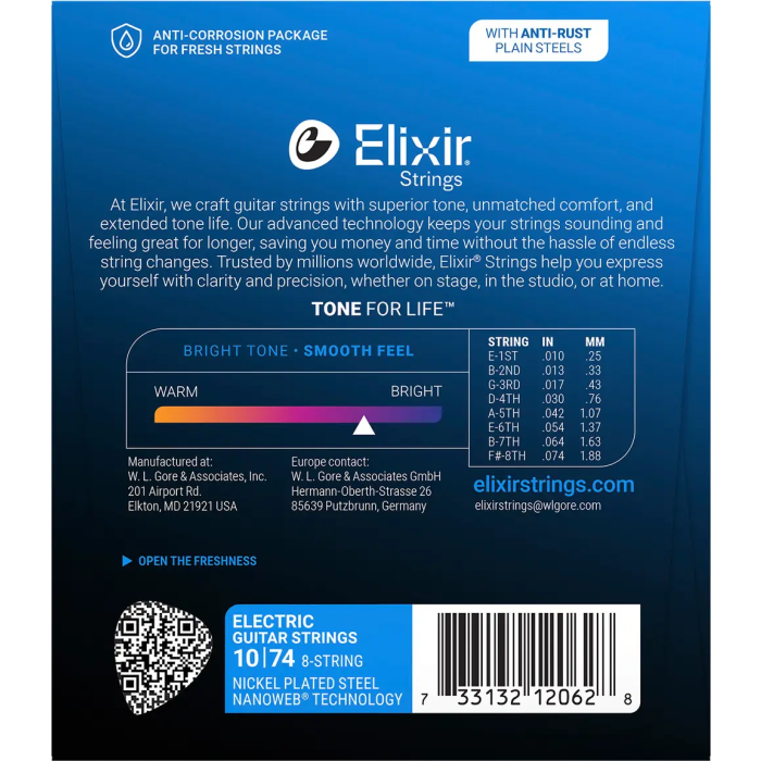 Elixir Juego Eléctrica Nanoweb 8St. L 10-74 2