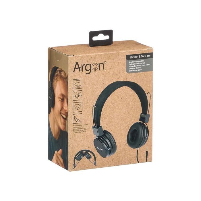Argon Auriculares con Cable Negro 16 cm x 16 cm x 18 cm 2