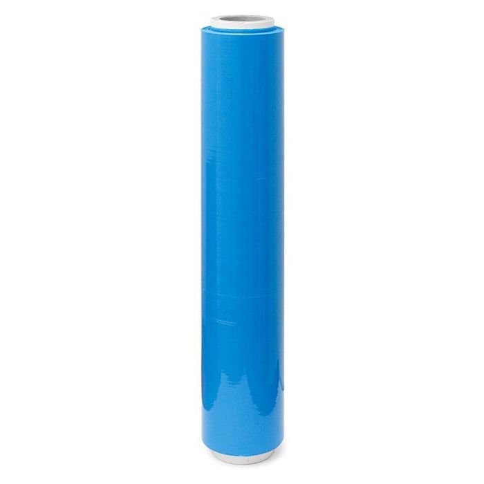 DUVER Film Estirable Azul 500mm 23 Micras - Rollo de 2.2 kg para Embalar, Paletizar y Proteger Sofás, Muebles, Maletas
