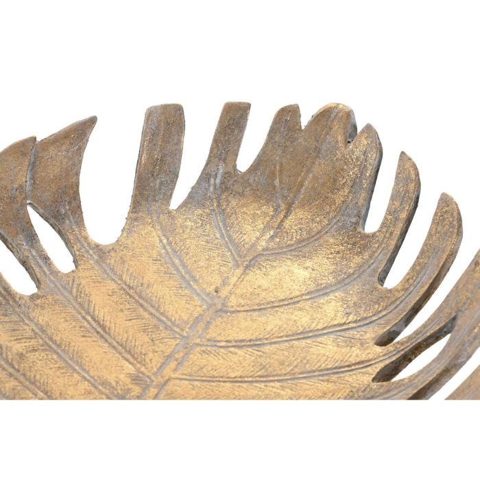 DKD Home Decor Centro Mesa Tropical Hoja Dorado Resina 29 x 5 x 34 cm 2