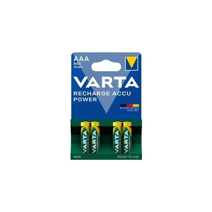 Varta 56703101404 Pilas Recargables Ni/MH HR03 AAA 800mAh Accu Power 4Uds 1 Varta 56703101404 Pilas Recargables Ni/MH HR03 AAA 800mAh Accu Power 4Uds 1