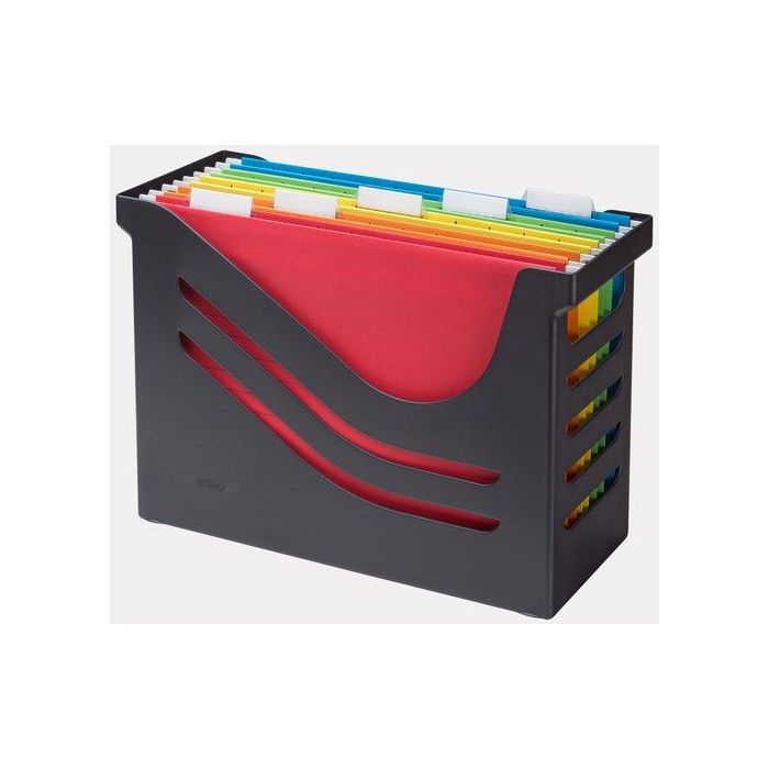 Djois Soporte para carpetas colgantes de plástico 100% reciclado negro 357 x 252 x 151 mm