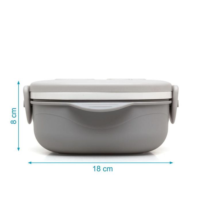 Caja Almuerzo Cuadrado Acero Inoxidable Gris 4 Caja Almuerzo Cuadrado Acero Inoxidable Gris 4