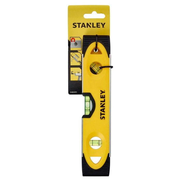 Stanley 0-43-511 Nivel Torpedo Magnético de Alto Impacto 230mm, Aluminio Resistente, para Mediciones Precisas y Uso Profesional 1