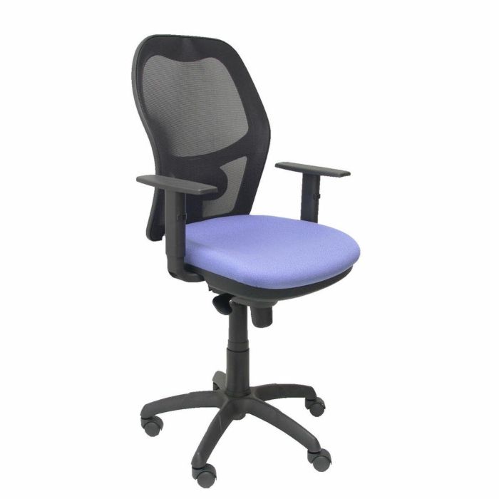 PIQUERAS Y CRESPO Silla Jorquera malla negro asiento azul claro PIQUERAS Y CRESPO Silla Jorquera malla negro asiento azul claro