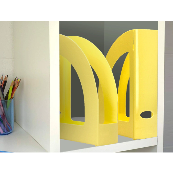 Q-connect Revistero Plástico Amarillo Pastel 320x250x80 mm 6