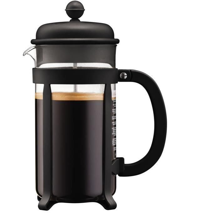 Bodum 1908-01 BOD0727015126111 Cafetera de prensa francesa Negra, Vidrio de borosilicato y Acero inoxidable Bodum 1908-01 BOD0727015126111 Cafetera de prensa francesa Negra, Vidrio de borosilicato y Acero inoxidable