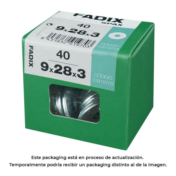 Fadix Arandela Ancha de Cinc 9.0x28x3mm - Caja de 40 Unidades