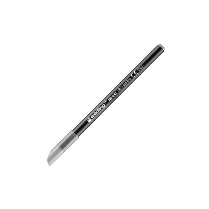 Edding Rotulador de Fibra 1200 Punta Redonda Fina 1 mm Gris Plata (10 Unidades) para Papel (10 Unidades)