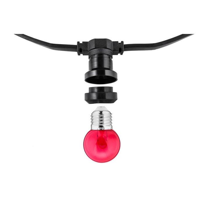 Thorgeon Guirnalda de 50 Portalámparas E27 IP44 para Exterior/Interior, 50m, 2000W, 220-240V, Negro, Conexión hasta 100m 2 Thorgeon Guirnalda de 50 Portalámparas E27 IP44 para Exterior/Interior, 50m, 2000W, 220-240V, Negro, Conexión hasta 100m 2