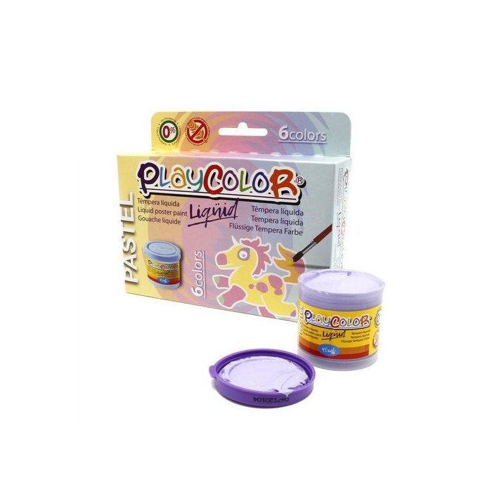 Tempera Playcolor Liquid 40 Ml (Bote) Pastel Estuche De 6