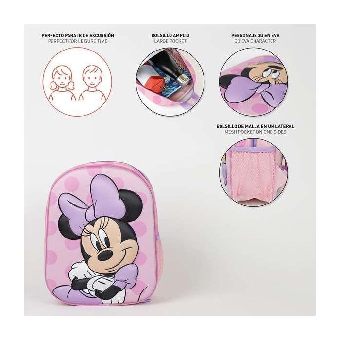 Mochila infantil 3D minnie 25.0 x 31.0 x 10.0 cm 3