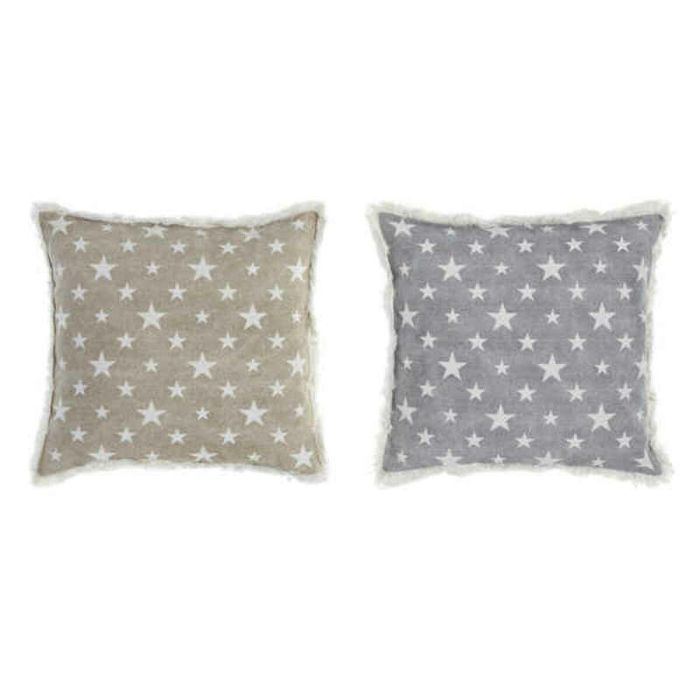 Cojín DKD Home Decor Gris Beige Poliéster Algodón Aluminio (45 x 10 x 45 cm) (2 Unidades) 0 Cojín DKD Home Decor Gris Beige Poliéster Algodón Aluminio (45 x 10 x 45 cm) (2 Unidades) 0