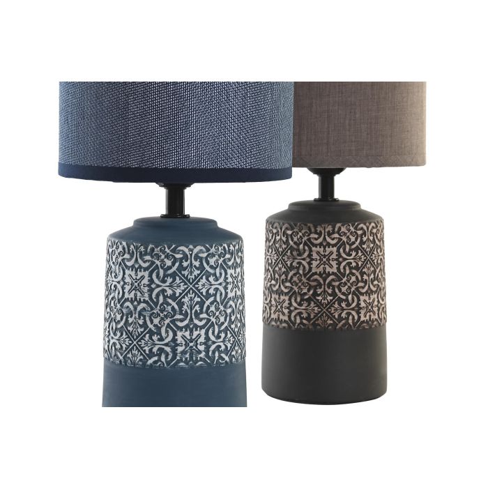 DKD Home Decor Lámpara Sobremesa Moderno Marrón Oscuro Azul 15 x 32 x 15 cm (2 Unidades) 1