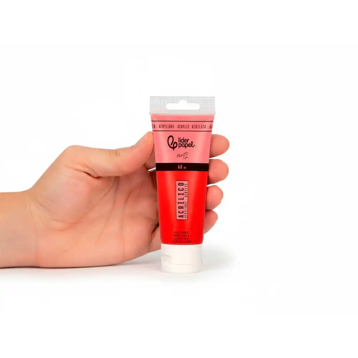 Liderpapel Pintura Acrílica Tubo de Plástico 60 ml Rojo Carmín 4