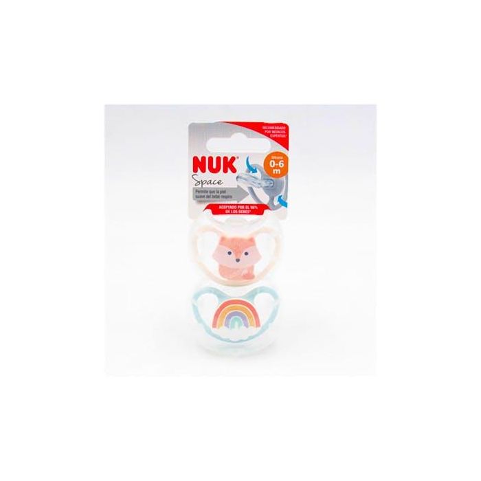 Nuk Chupete Silicona Space 0 - 6 Meses Zorro Rosa 2 U Nuk Chupete Silicona Space 0 - 6 Meses Zorro Rosa 2 U