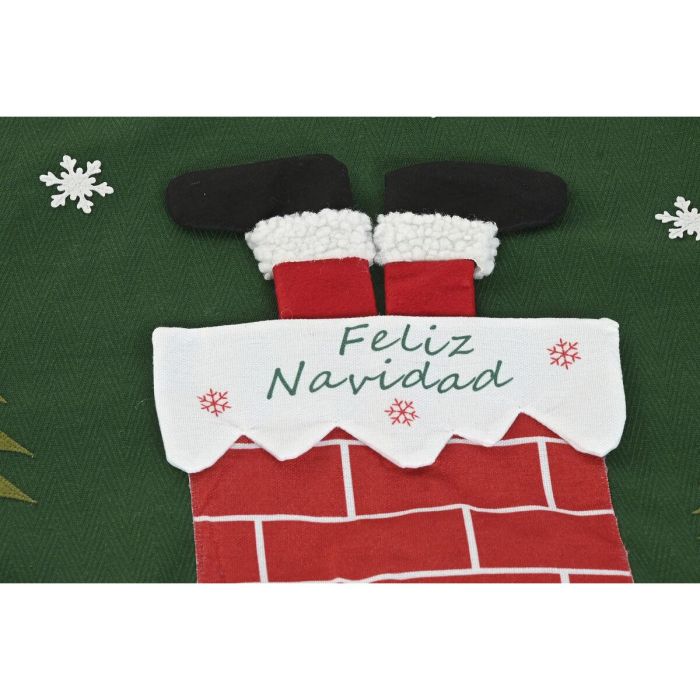 DKD Home Decor Base Árbol Navidad Tradicional Poliéster 105x105 cm Verde y Rojo 4