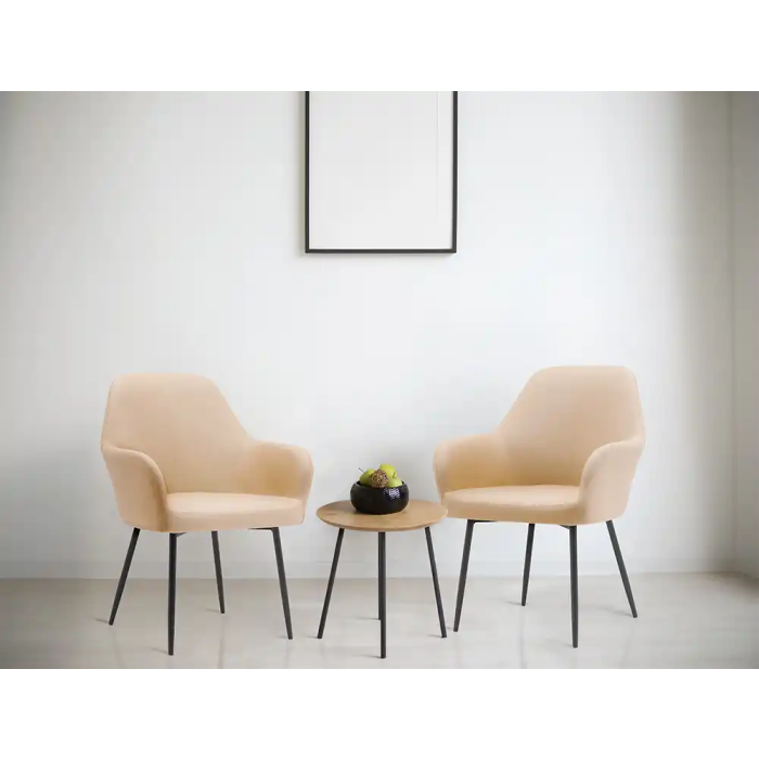 Q-connect Silla Confidente Marrón Arena Base Metálica Altura Máx 820 mm Anchura 570 mm Profundidad 580 mm Tela 12