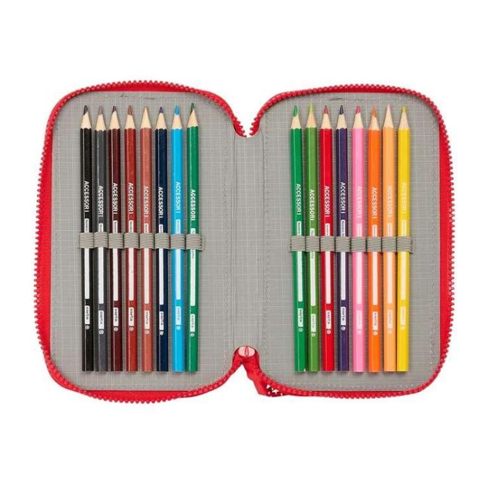 Plumier Triple Atlético Madrid Rojo 12,5 x 19,5 x 5,5 cm 36 Piezas 3