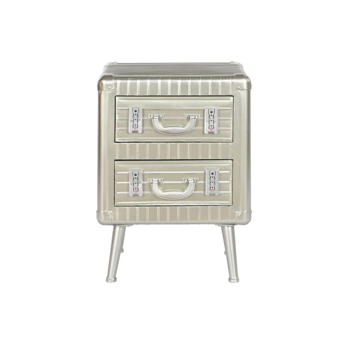 DKD Home Decor Mesita de Noche Vintage Plateado 39x63x46 cm 5