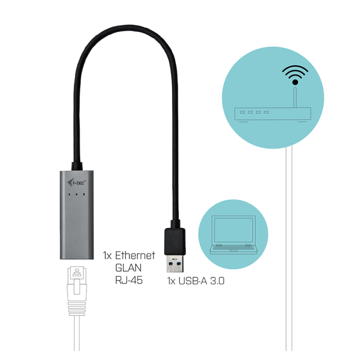 Cable USB i-Tec U3METALGLAN Gris 2 Cable USB i-Tec U3METALGLAN Gris 2