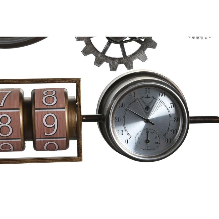 DKD Home Decor Reloj de Pared Vintage Dorado y Plateado de Hierro y Cristal - Dimensiones: Ancho 52.5 cm, Alto 39.5 cm, Fondo 9 cm - Pack 2 Unidades 2 DKD Home Decor Reloj de Pared Vintage Dorado y Plateado de Hierro y Cristal - Dimensiones: Ancho 52.5 cm, Alto 39.5 cm, Fondo 9 cm - Pack 2 Unidades 2