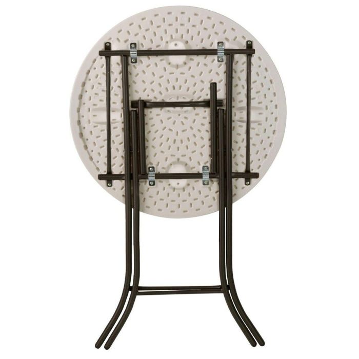 Mesa auxiliar Lifetime Crema 84 x 110 x 84 cm Acero Plástico 4 Mesa auxiliar Lifetime Crema 84 x 110 x 84 cm Acero Plástico 4