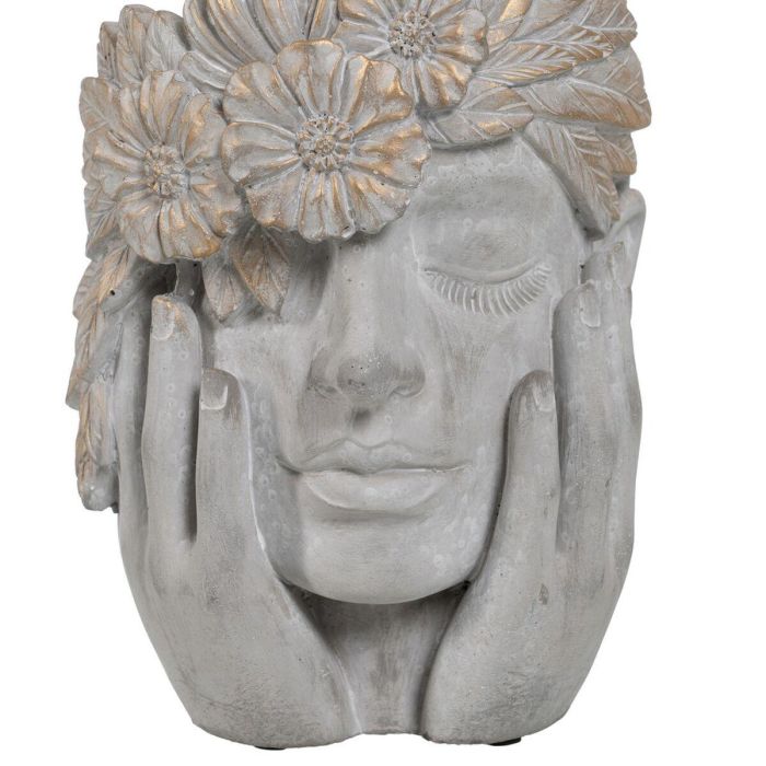 Macetero Gris Cemento Cara 22 x 17 x 24 cm 3 Macetero Gris Cemento Cara 22 x 17 x 24 cm 3