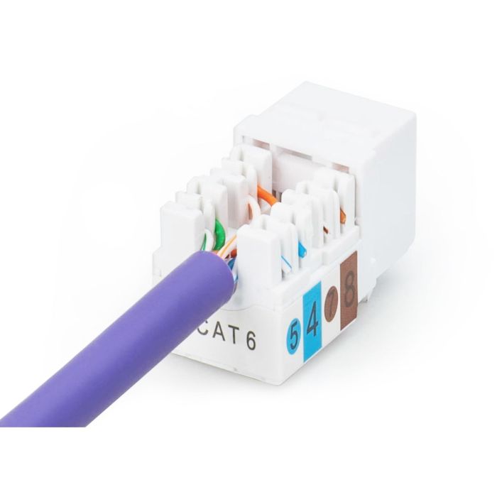 Digitus DN-93601 Keystone Jack CAT 6 Sin Apantallar, RJ45 a LSA, Rendimiento 250 MHz, Negro 6