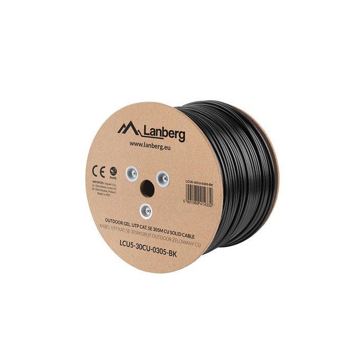 Lanberg LCU5-30CU-0305-BK cable de red Negro 305 m Cat5e U/UTP (UTP) Lanberg LCU5-30CU-0305-BK cable de red Negro 305 m Cat5e U/UTP (UTP)