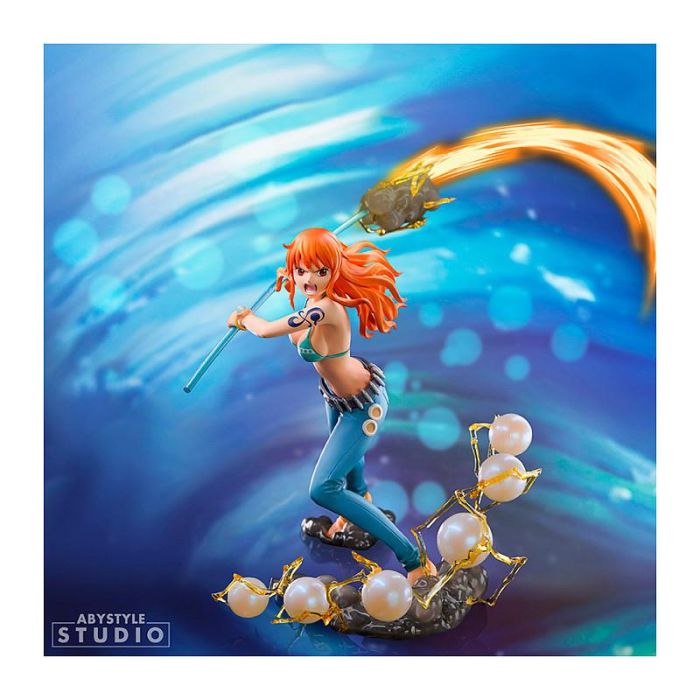 ABYstyle Figura One Piece Nami Modo Combate 1/10 (16 cm) PVC con Climat-Tact y Base de Efectos