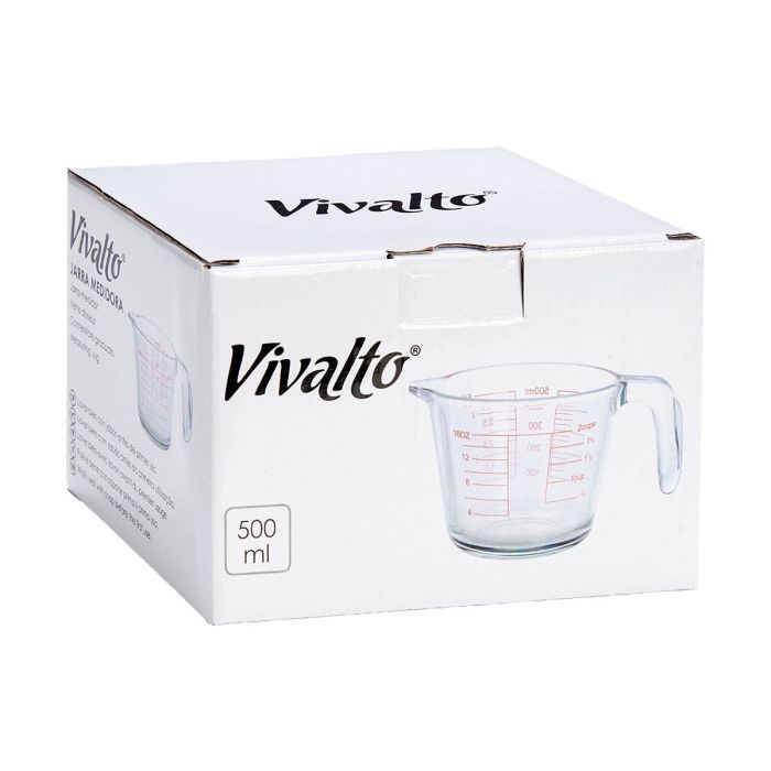 Jarra Medidora Vidrio Vivalto 500 ml Transparente 12x10x17.7 cm (Set de 18) 2