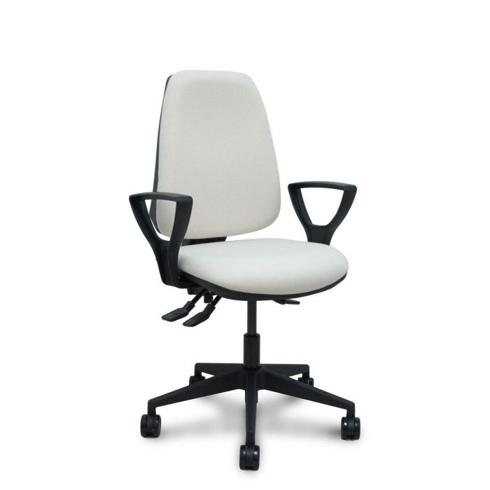PIQUERAS Y CRESPO Silla Elche asincro bali blanco brazos fijos base piramidal ruedas de nailon de 65mm PIQUERAS Y CRESPO Silla Elche asincro bali blanco brazos fijos base piramidal ruedas de nailon de 65mm