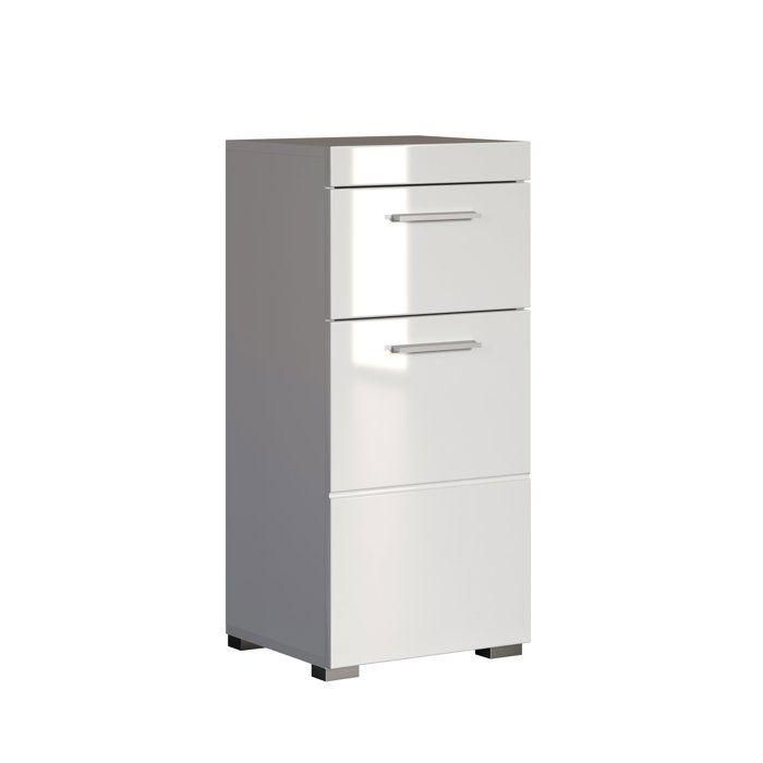 Mueble bajo de baño AMANDA - 1 puerta + 1 cajón - L37 x P31 x H79 cm - Gris - TRENDTEAM 1 Mueble bajo de baño AMANDA - 1 puerta + 1 cajón - L37 x P31 x H79 cm - Gris - TRENDTEAM 1