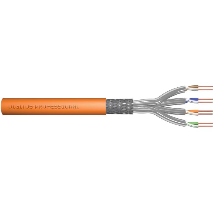 Digitus Cable CAT.7 S/FTP Verlegekabel, 1000m, Cca, Naranja, Cable de Instalación