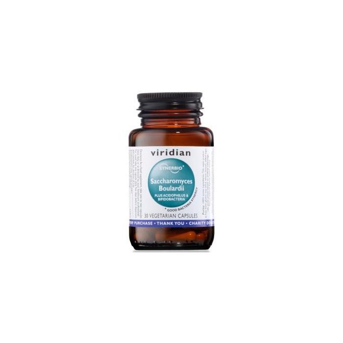 VIRIDIAN Synerbio Saccharomyces Boulardii Probiótico 30 Cápsulas Vegetales. Ayuda Digestiva