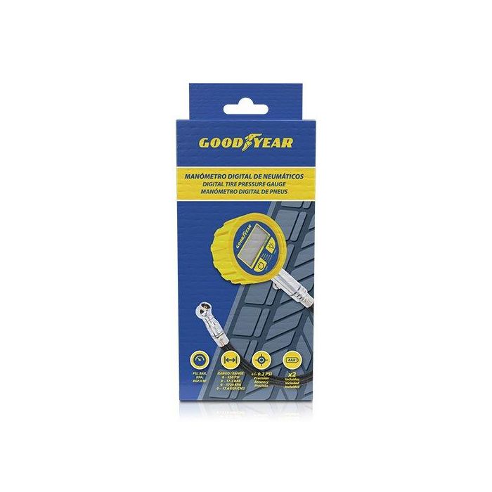 Goodyear GOD0002 Manómetro Digital para Presión de Neumáticos con Tubo, Auto ON/OFF y 4 Unidades (PSI, BAR, KPA, KGF/CM2), Precisión +/-1 PSI 3 Goodyear GOD0002 Manómetro Digital para Presión de Neumáticos con Tubo, Auto ON/OFF y 4 Unidades (PSI, BAR, KPA, KGF/CM2), Precisión +/-1 PSI 3