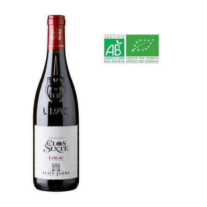 Alain Jaume Domaine du Clos de Sixte 2015 Lirac - Vino tinto Côtes du Rhône - Orgánico Alain Jaume Domaine du Clos de Sixte 2015 Lirac - Vino tinto Côtes du Rhône - Orgánico