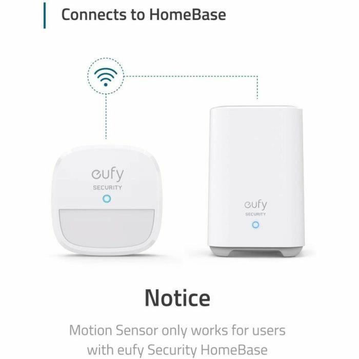 Eufy T8910021 Detector de Movimiento Inalámbrico para Sistema de Alarma de Hogar, Montaje en Pared, 9.1m Alcance, Batería 2 Años, Blanco 2