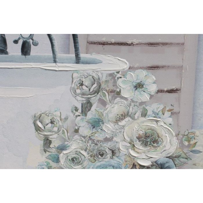 DKD Home Decor Cuadro Tradicional Azul Rosa Lienzo Ps Pintado a Mano 60 x 60 cm (8 Unidades) 3