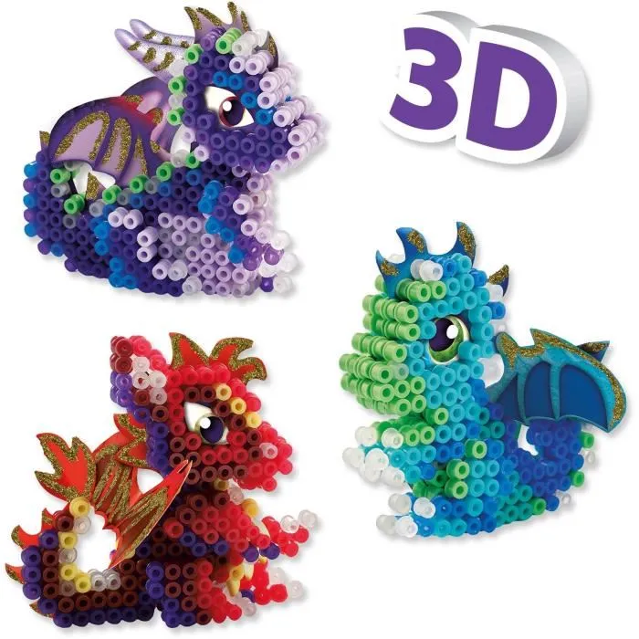 Ses Creative SES1710566034098 Cuentas para Planchar Dragones Crea 3 tipos de dragones en 3D 2