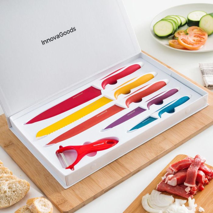 Juego de Cuchillos Cerámicos y Pelador Knoolvs InnovaGoods 6 Piezas 0 Juego de Cuchillos Cerámicos y Pelador Knoolvs InnovaGoods 6 Piezas 0
