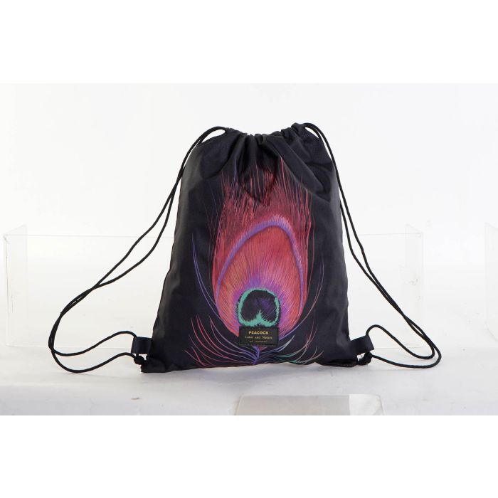 DKD Home Decor Mochila Glam Impermeable Colección Peacock Multicolor Negro Nylon Poliester 36x28x1 cm (12 Unidades) 3 DKD Home Decor Mochila Glam Impermeable Colección Peacock Multicolor Negro Nylon Poliester 36x28x1 cm (12 Unidades) 3