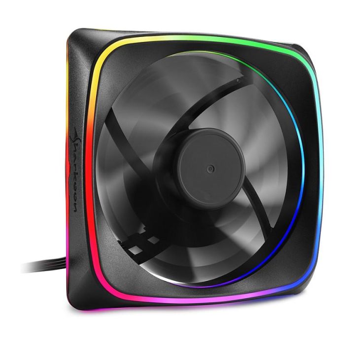 SHARKOON Ventilador RGB SHARK Lights 12 cm Negro con Iluminación LED Multicapa y Funcionamiento Silencioso 1