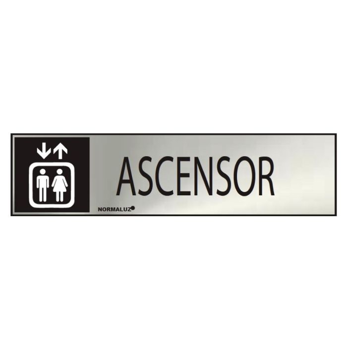 Normaluz Cartel informativo "ascensor" acero inoxidable adhesivo 0.8mm 5x20cm 0 Normaluz Cartel informativo "ascensor" acero inoxidable adhesivo 0.8mm 5x20cm 0