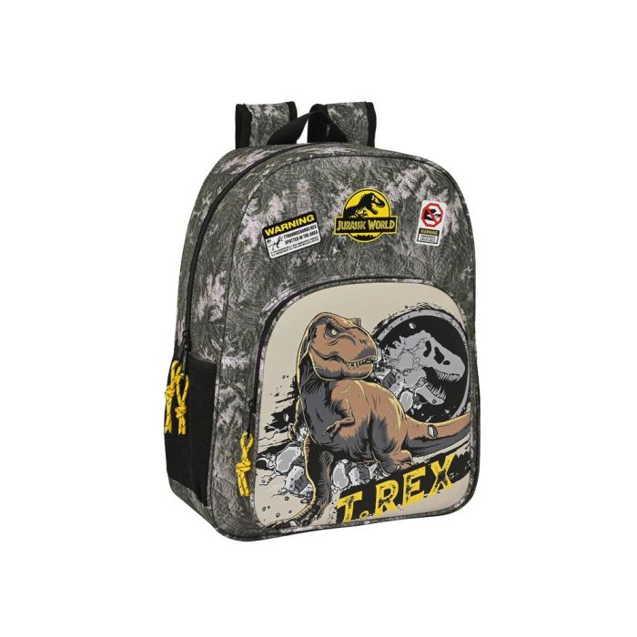 Mochila Escolar Jurassic World Warning Gris 33 x 42 x 14 cm